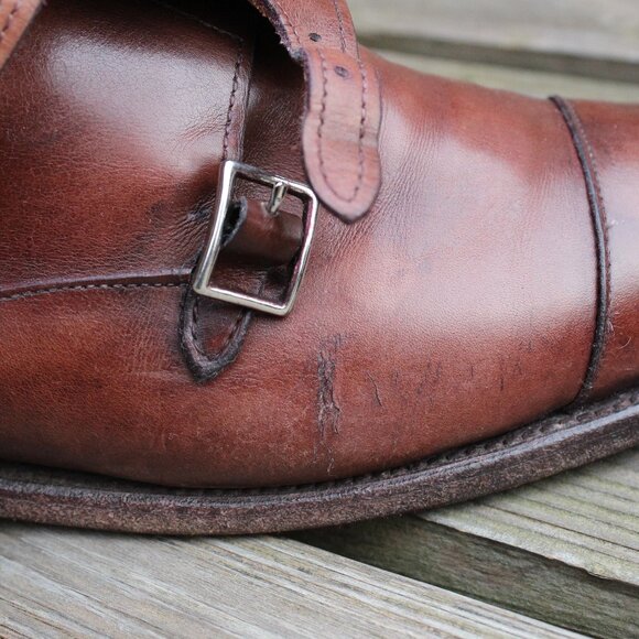 Allen Edmonds Double Monk Strap Cap Toe, Brown Leather, Men's 9 D, Made in USA - Picture 3 of 15